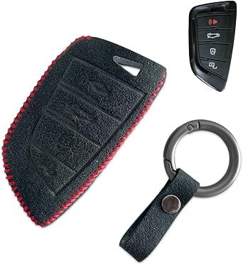 Luxury Suede Handmade Leather Key Fob Case Cover for Toyota GR Supra MK5 2019-2022