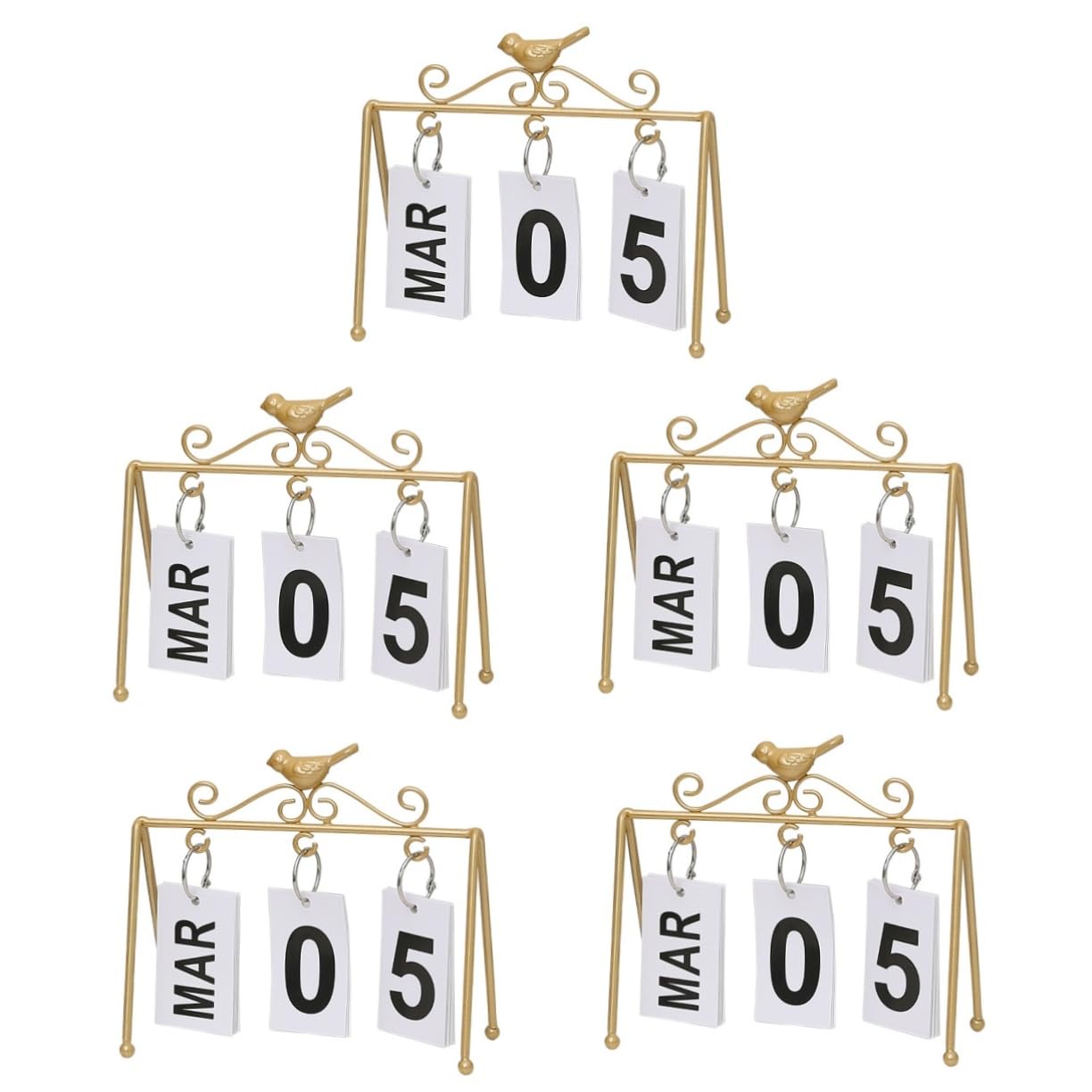 SEWACC 5 Piezas Adorno De Calendario Manualidades Caseras Con Calendario Perpetuo Calendario De Visualización De Fecha Manualidades Calendario Perpetuo Antiguos Papel Golden