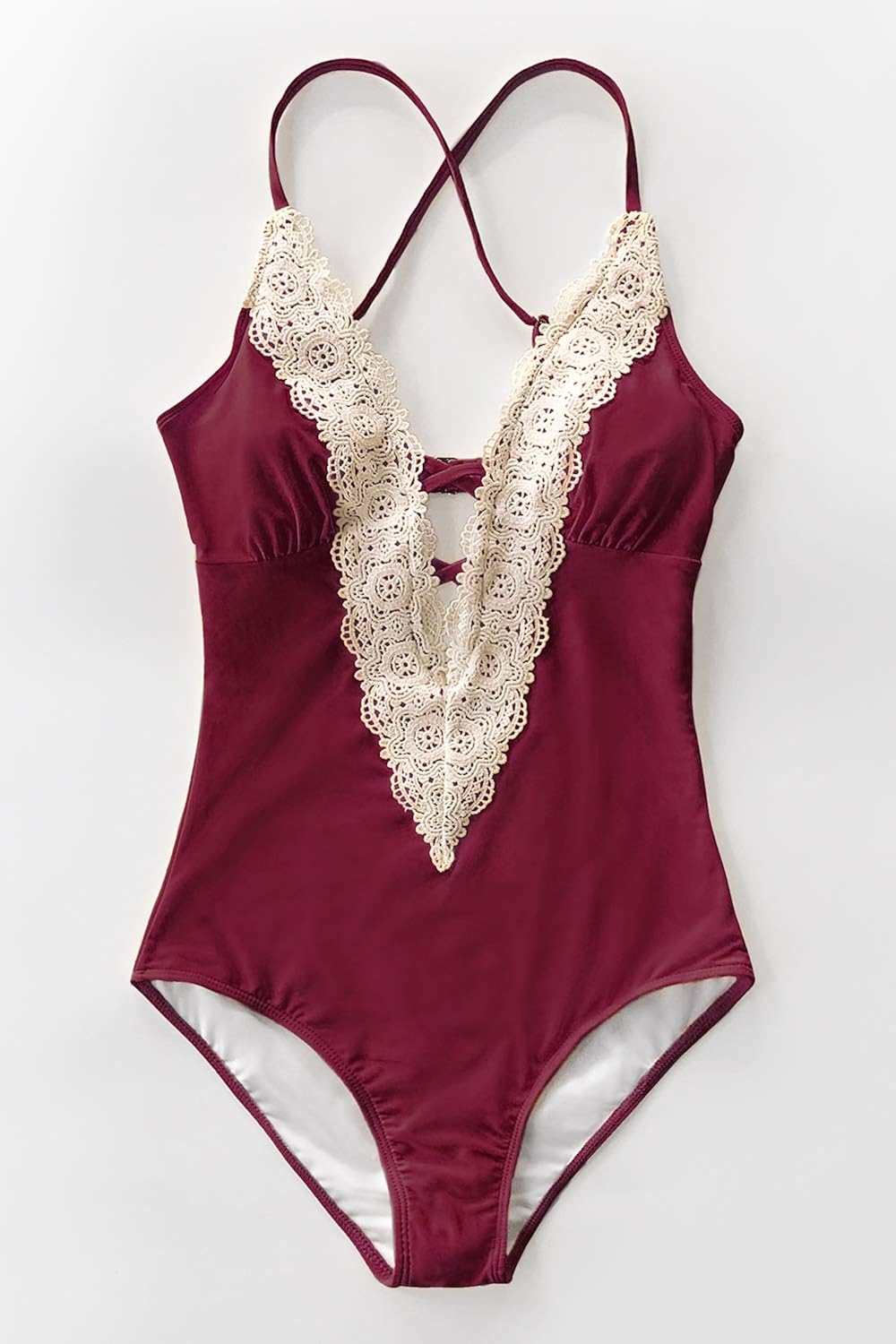 CUPSHE Women's Ladies Vintage Lace Bikini Sets Beach Swimwear Bathing Suit : Clothing, Shoes & Jewelry