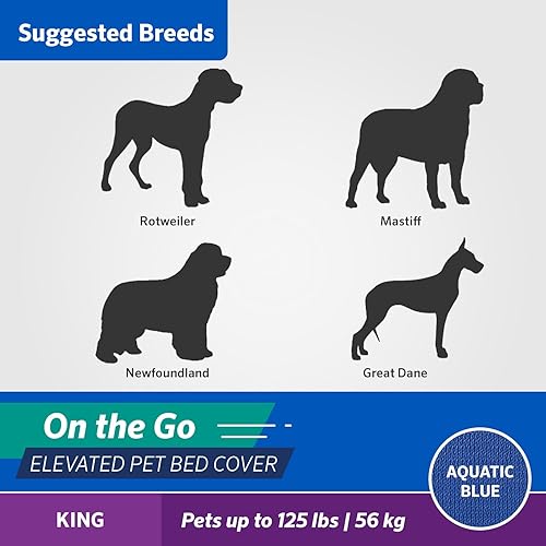 Miniatura 5 de Coolaroo On The Go - Funda de repuesto para cama elevada para perro, portátil para viajes y campamento, plegable para almacenamiento, King, azul