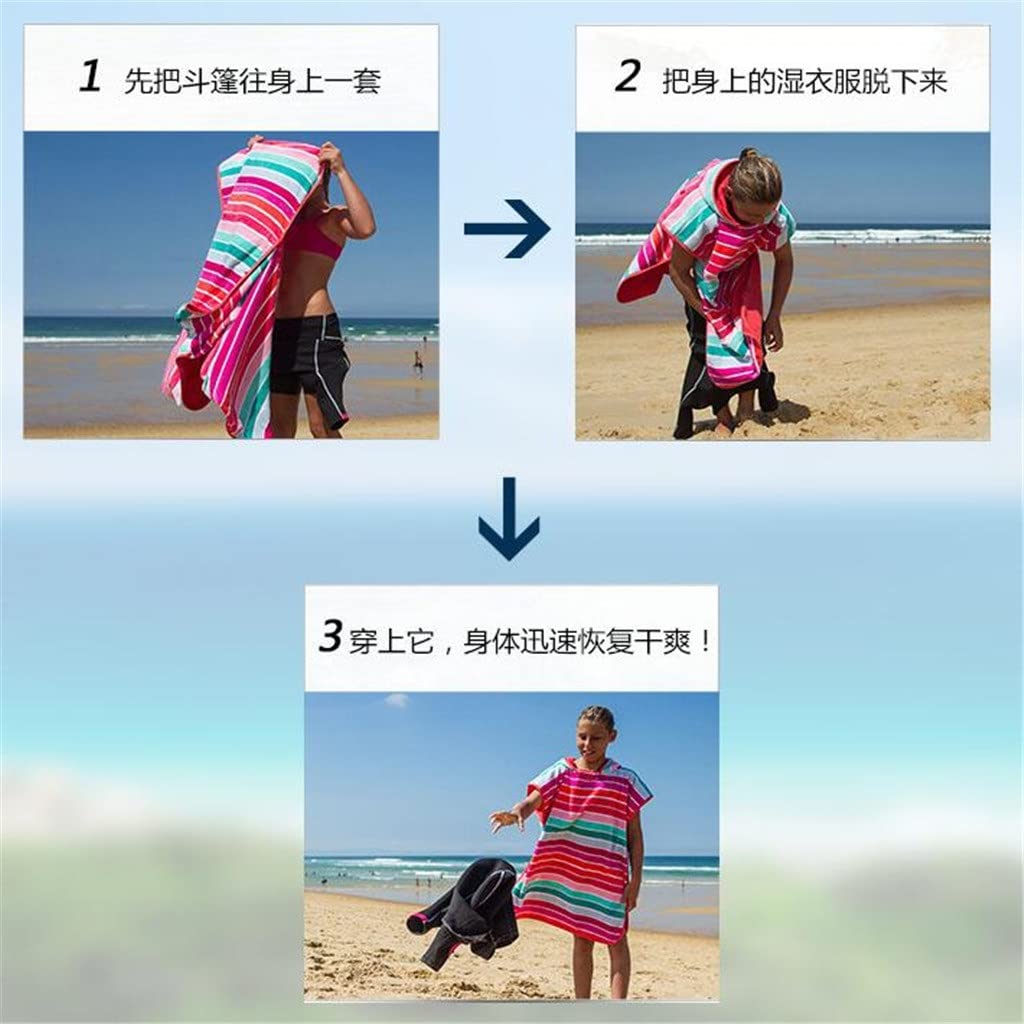 KANBUN Duży kieszonkowy kombinezon zmieniający szatę Poncho Beach Ręcznik dla dorosłych Szybkie suszenie płaszcza do surfowania ręczniki kąpielowe, 80 * 110 cm, -555