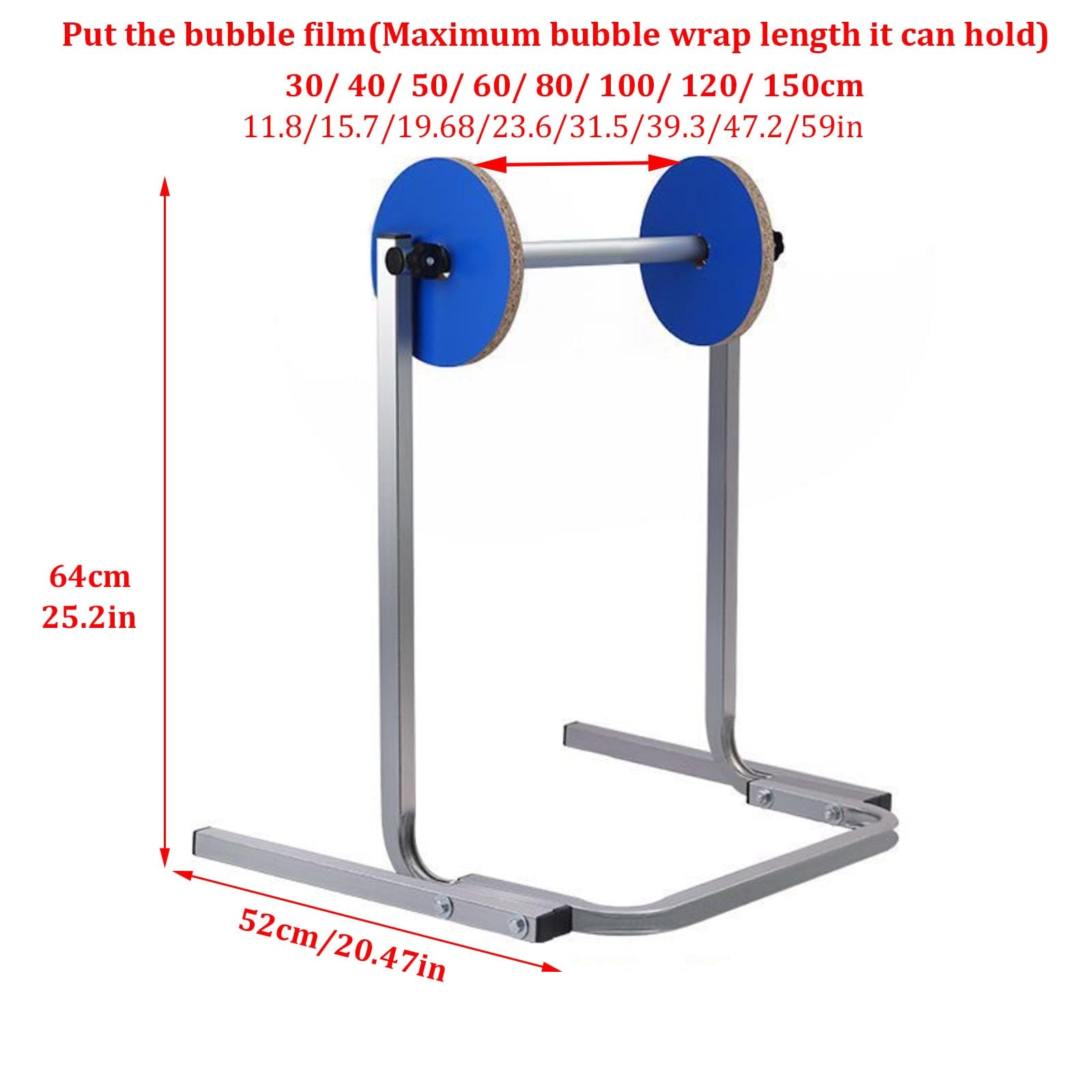 Dispenser per rotolo di pluriball, supporto da tavolo per pluriball, dispenser manuale di pellicola in schiuma per imballaggio, trasloco, spedizione, protezione, fabbrica(60cm/23.6in)
