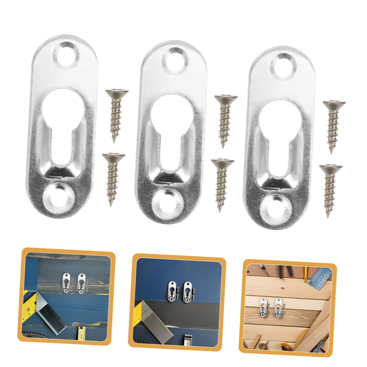 TEHAUX 2 Juegos Ganchos para Colgar Cuadros Ganchos Ajustables con Tornillos para Arte Pared y Diseño Invisible y Alta Estabilidad