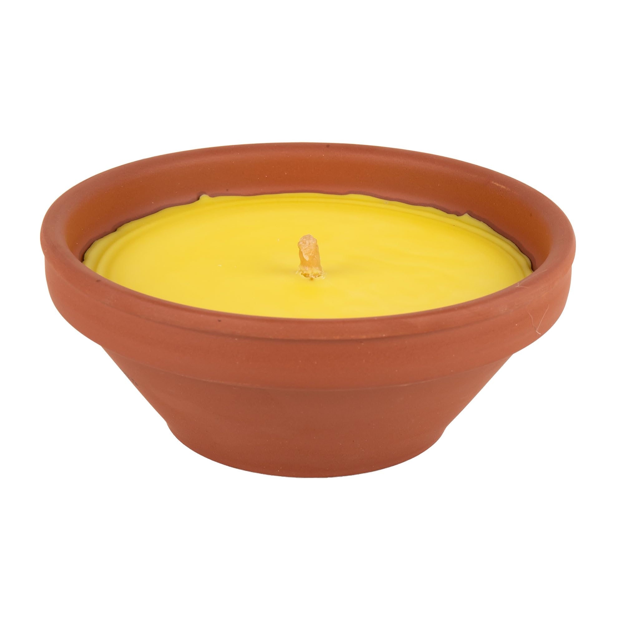 Cofan Velas de Citronela en Recipiente de Terracota | Capacidad de 300 g. | Duración aproximada: 20 Horas | Pack de 6 Unidades o Venta unitaria (6, Amarillo)