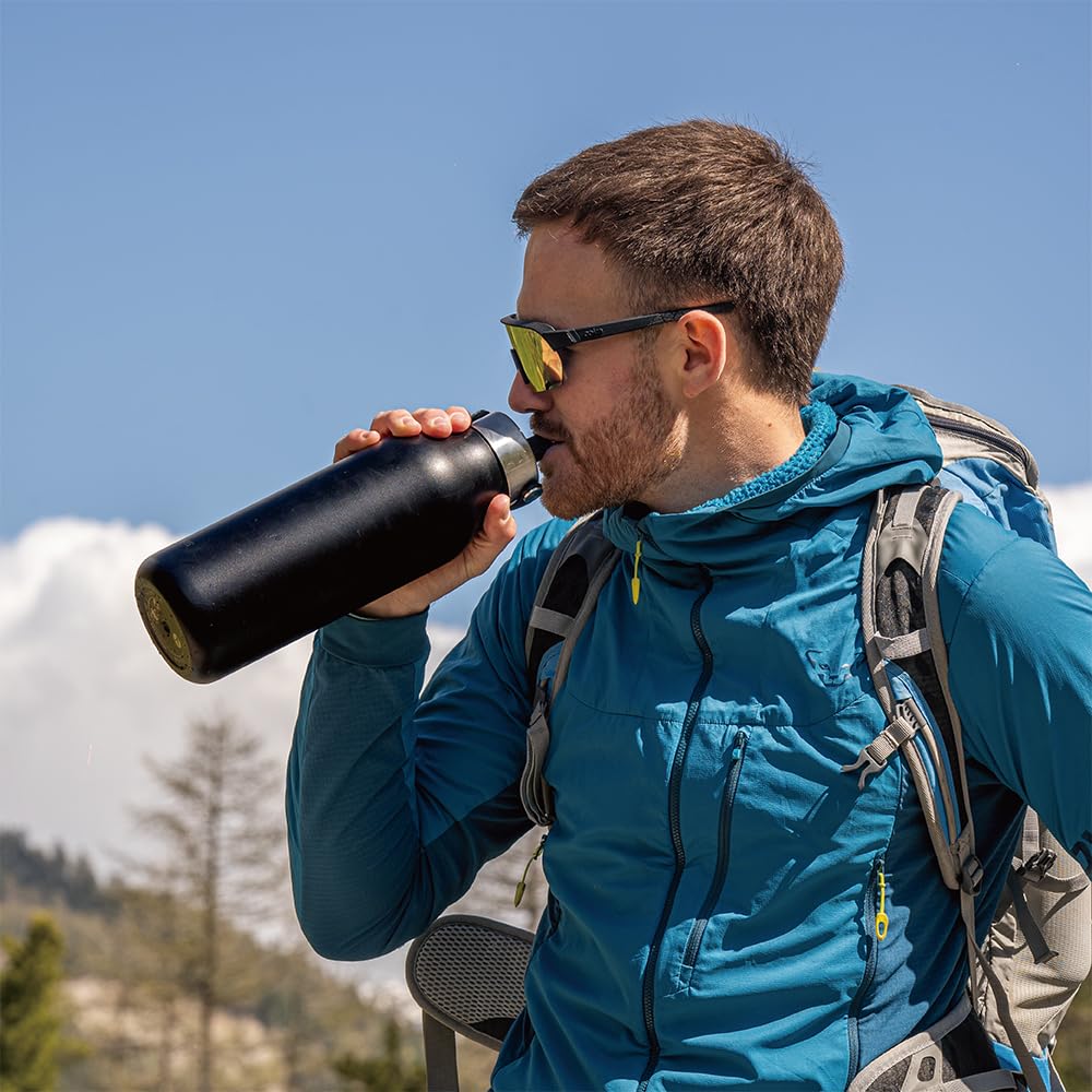 LES ARTISTES Paris A-2398 Bottle'Up 2.0, Thermos 1,5 litri, borraccia termica senza BPA, riutilizzabile, mantiene al caldo 12 ore e al freddo 24 ore, manico in acciaio inox, design grigio
