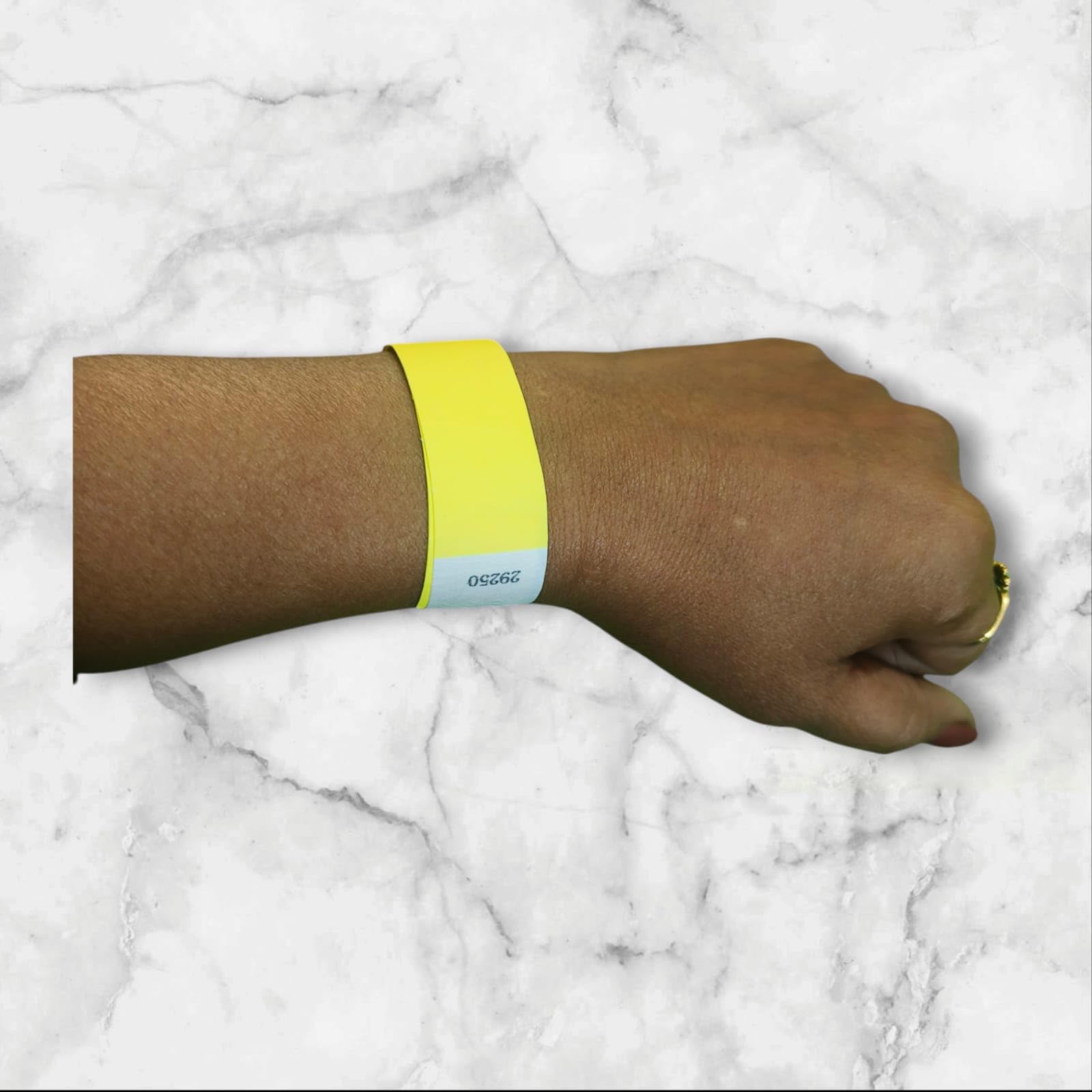 Decowall - Tyvek Paper Wristband for Events, Concerts, Parties (Yellow) Color (Pack of 100) 2