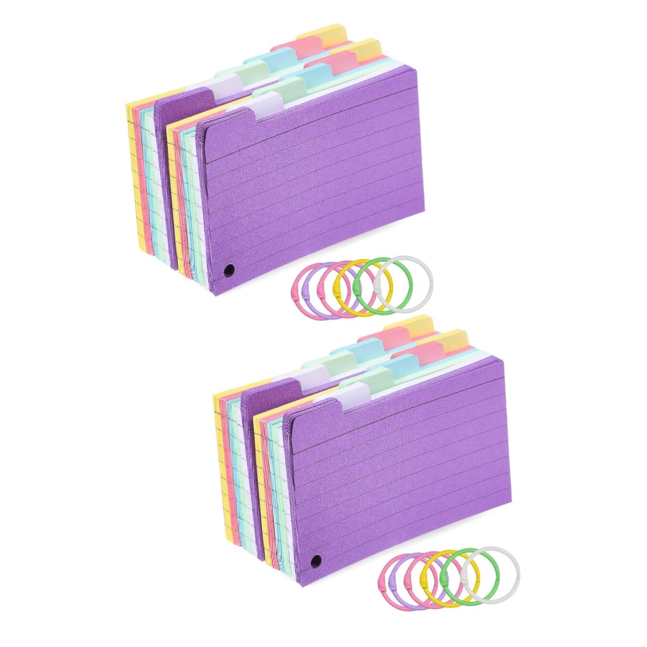 600feuilles Index Lignées Avec Anneaux Fiches Colorées Pour Et De Notes Mémoire Et Organisées
