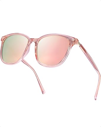 Myiaur Women's Polarised Sunglasses with Oversized Retro Mirrored Lens | UV400 Protection, Trendy & Stylish Large Glasses, for Driving, Party