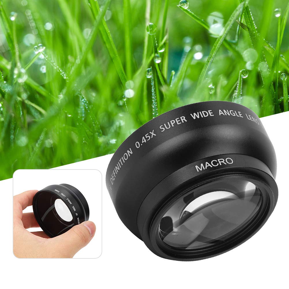 Adaptateur Grand Angle 49Mm, Objectif Grand Angle 49Mm JSR 1155d 49Mm 0,45x, Objectif Grand Anglero adapté à Tous Les Objectifs de Caméra de 49Mm de Diamètre