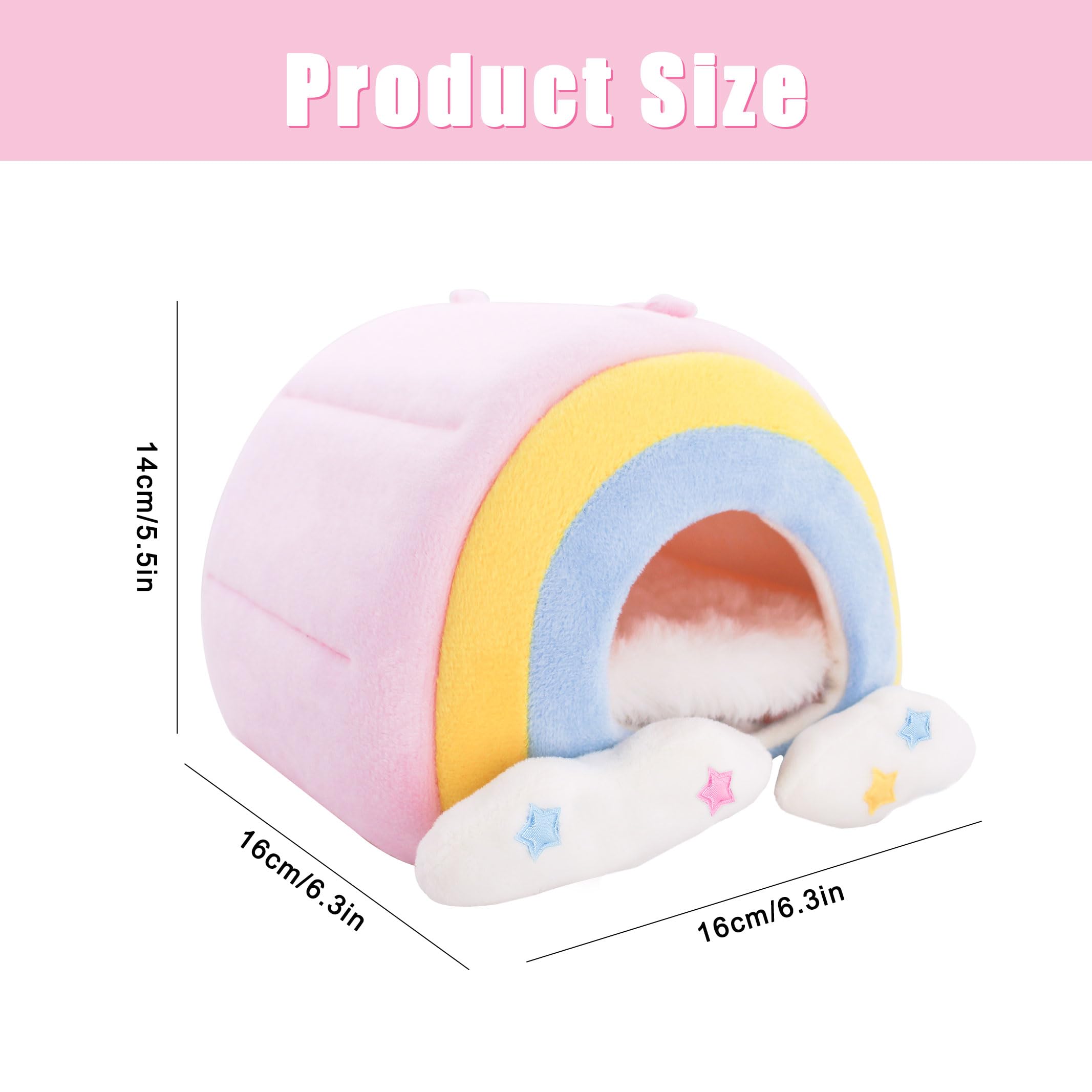 WURMONE Guinea Pig Hideout Cave, Cozy Small Animal Bed With Removable Pad, Cage Accessories for Hamster Rabbit, Hedgehog - Image 2