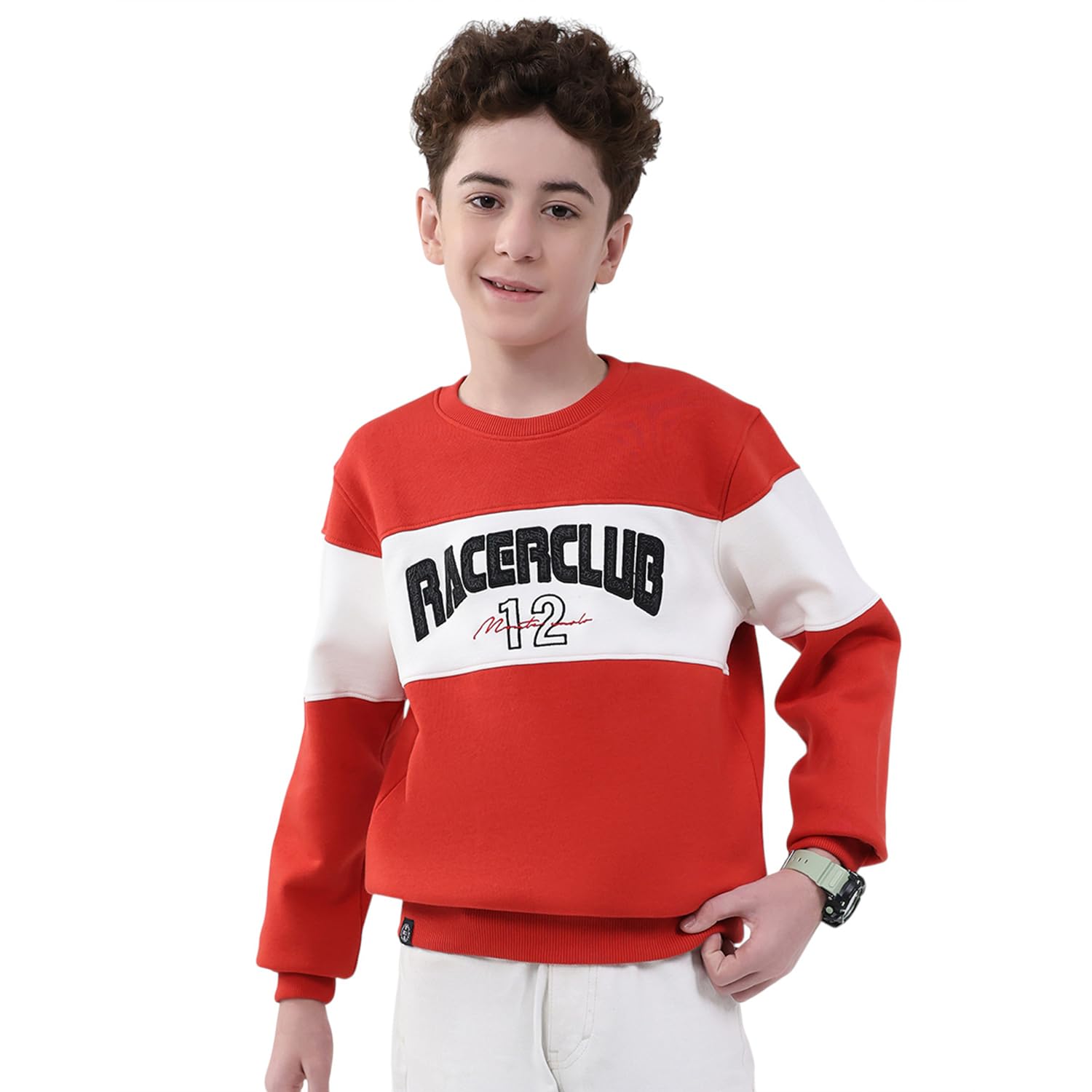 Monte Carlo Boys Regular Fit Printed Round Neck Pull On Full Sleeve Winter Sweatshirt Warm Pullover for Kids | Stylish Full Sleeve Sweatshirt | Soft Comfortable Casual Winter Wear (Pack of 1)-image-16
