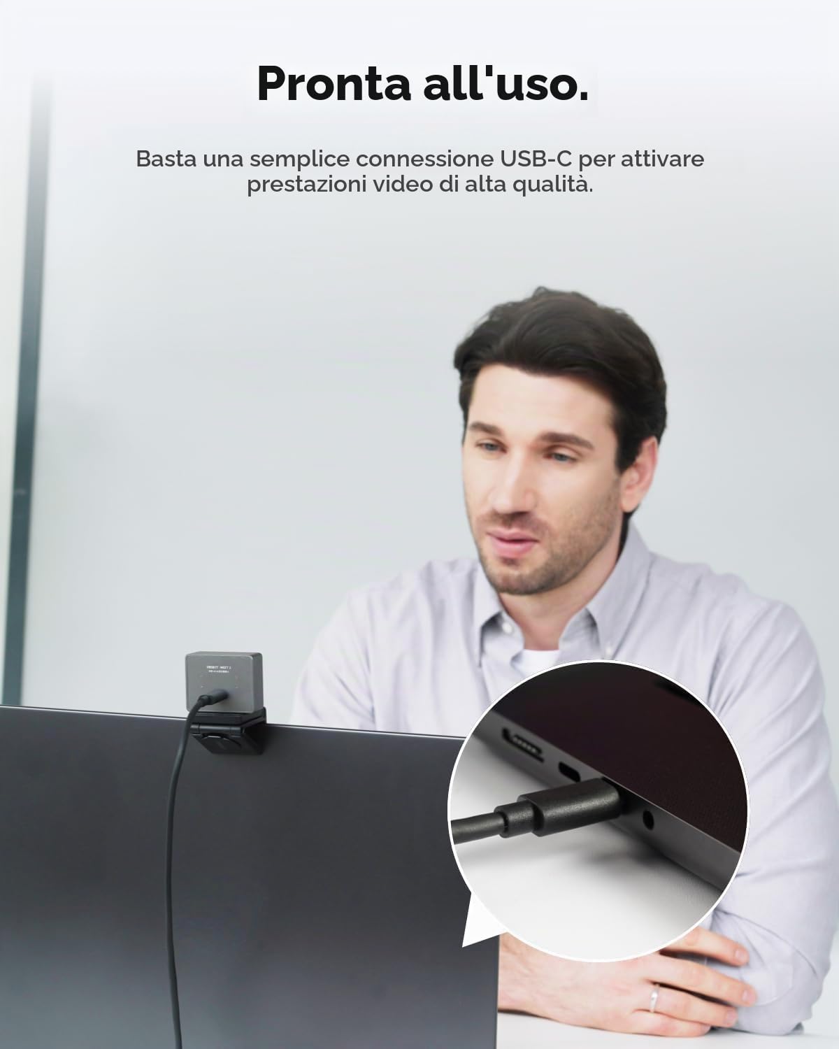 OBSBOT Meet 2 Ultra HD 4K Streaming Webcam, 1080p at 60 FPS, Videokonferenz Kamera mit KI Automatischem Bildausschnitt, USB-C, Dual Noise Reducing Mics, Ideal for Gaming or Streaming- Grau