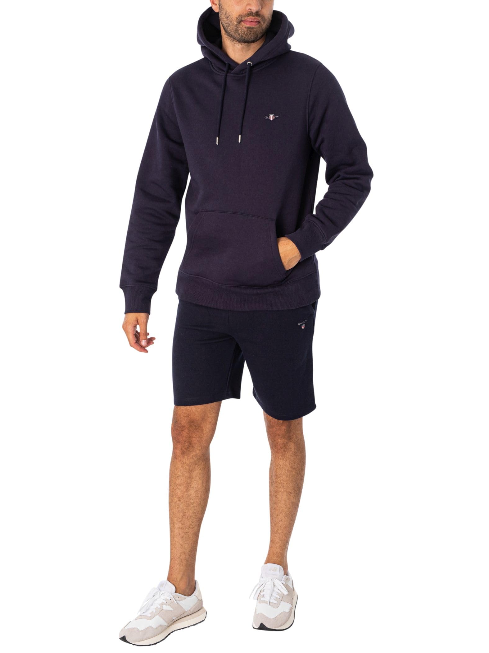 GANT Męski Zwykła Bluza Z Kapturem, Evening Blue, XL