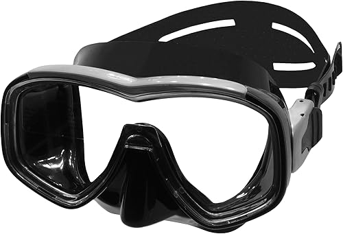 Máscara de buceo Penta  Vista panorámica amplia, vidrio templado antivaho, falda de silicona antifugas, cara media  Equipo de buceo y esnórquel para