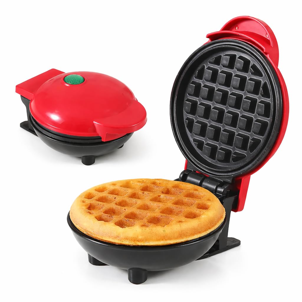 Waffle Maker, Electric Waffle Iron, Mini Waffles Maker Machine For Home, Red - 350 Watts (Multicolor, Pack of 1)-image-40