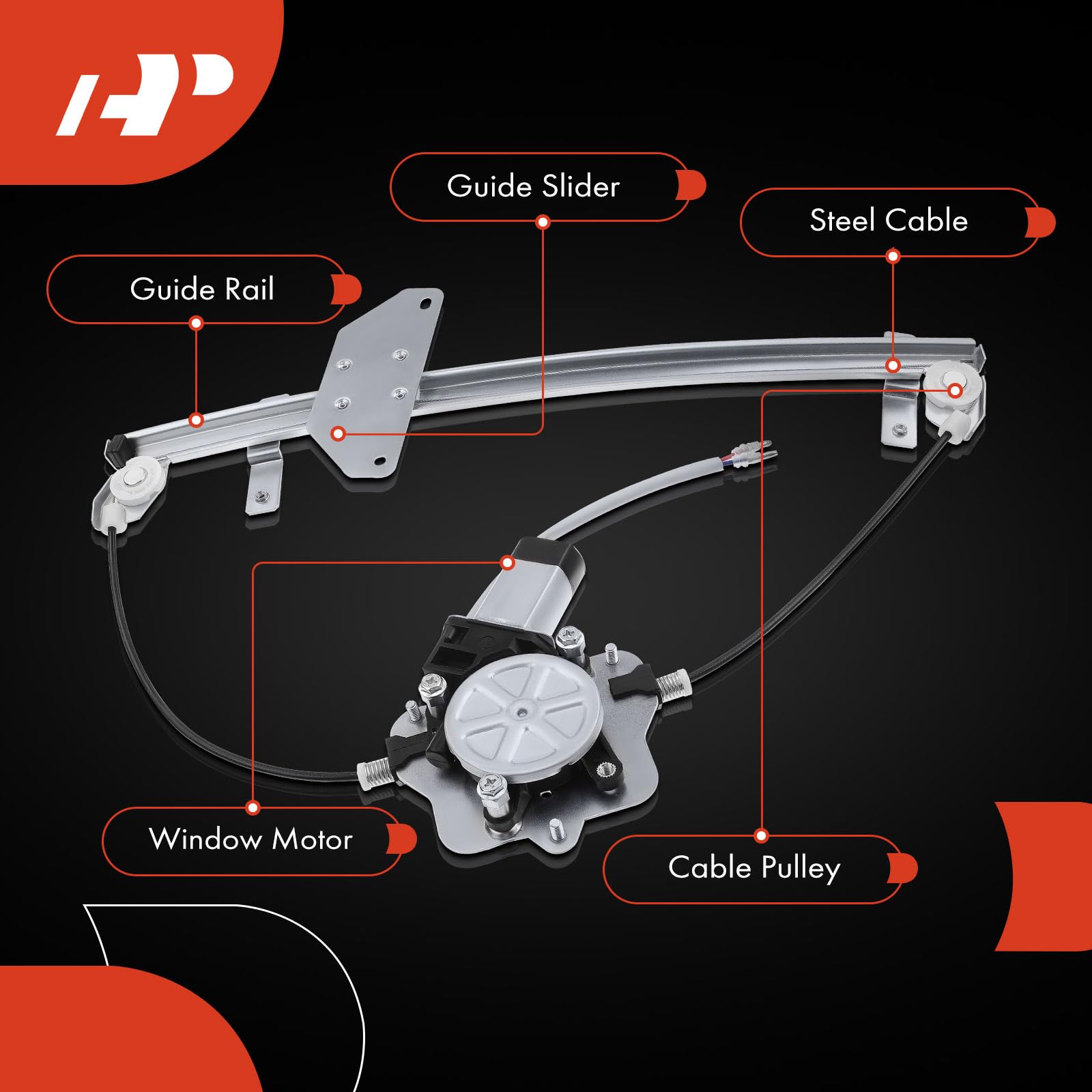 Lève-vitre électrique Avant Gauche Pour Volvo S40/V40 (1995-2004) - Neuf, Avec Moteur