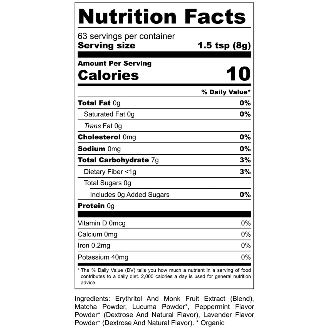 eleven TLC Minty Lavender Japenese Matcha Powder Wellness Drink Mix Lavender Matcha Latte Mix Matcha Latte Powder Calm — view 2