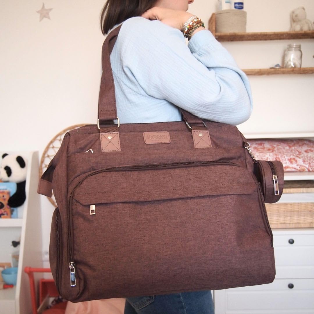 Sac à Langer Loulou XL, 3 Modes de Portage (Dos, Épaule, Poussette), Bretelles Réversibles | Grande capacité 40L