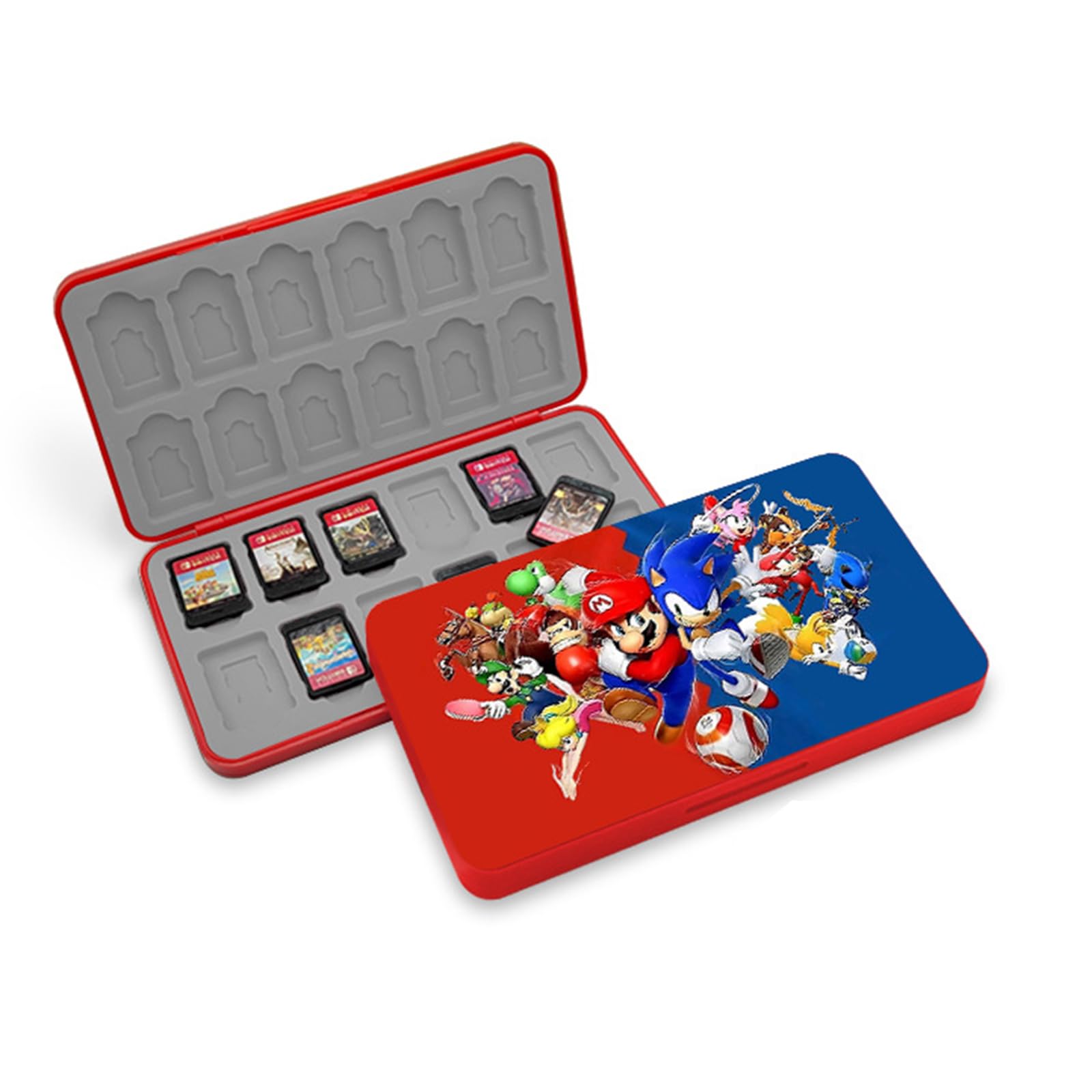 doepeBAE Switch Game Card Case Compatible with Nintendo Switch,Game Card Storage Holder,New Portable Thin Card Protection Case with 24 Game Card Slots and 24 TF Card Slots (A)