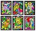 Koala, Gecko, Elephant ,Monkey, Parrot, Tiger - 6 Fuzzy Velvet Posters to Color