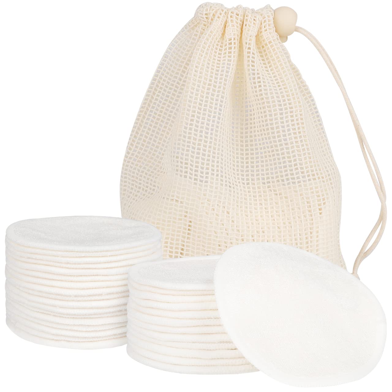 InnoGear Reusable Makeup Remover Pads, 28 Pack Washable Eye Makeup Remover Pads Organic Cotton Rounds Facial Cleansing Pads Bamboo Face Pads Makeup Remover Cloth with Laundry Bag : Beauty & Personal Care