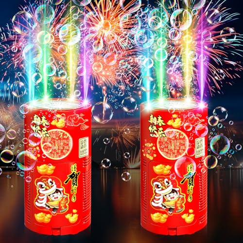 Feuerwerk Seifenblasenmaschine, 2-Packung 13-Loch-Design...