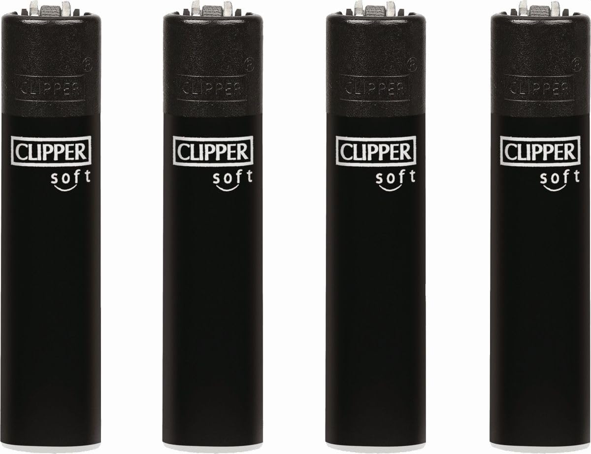 Clipper® - Mechero Soft Touch All Black, caja de 48 unidades, color negro