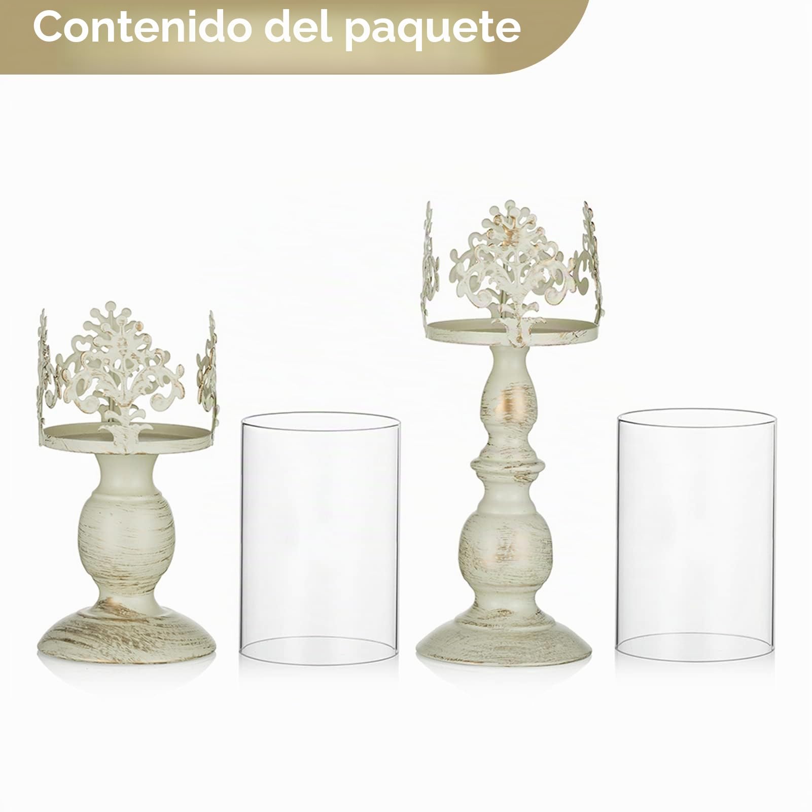 Nuptio 2 Piezas Sostenedor de Candelabro Tallado Retro, Paquete Actualizado Decoración de Cristal para la Parte Central de Mesa de Boda