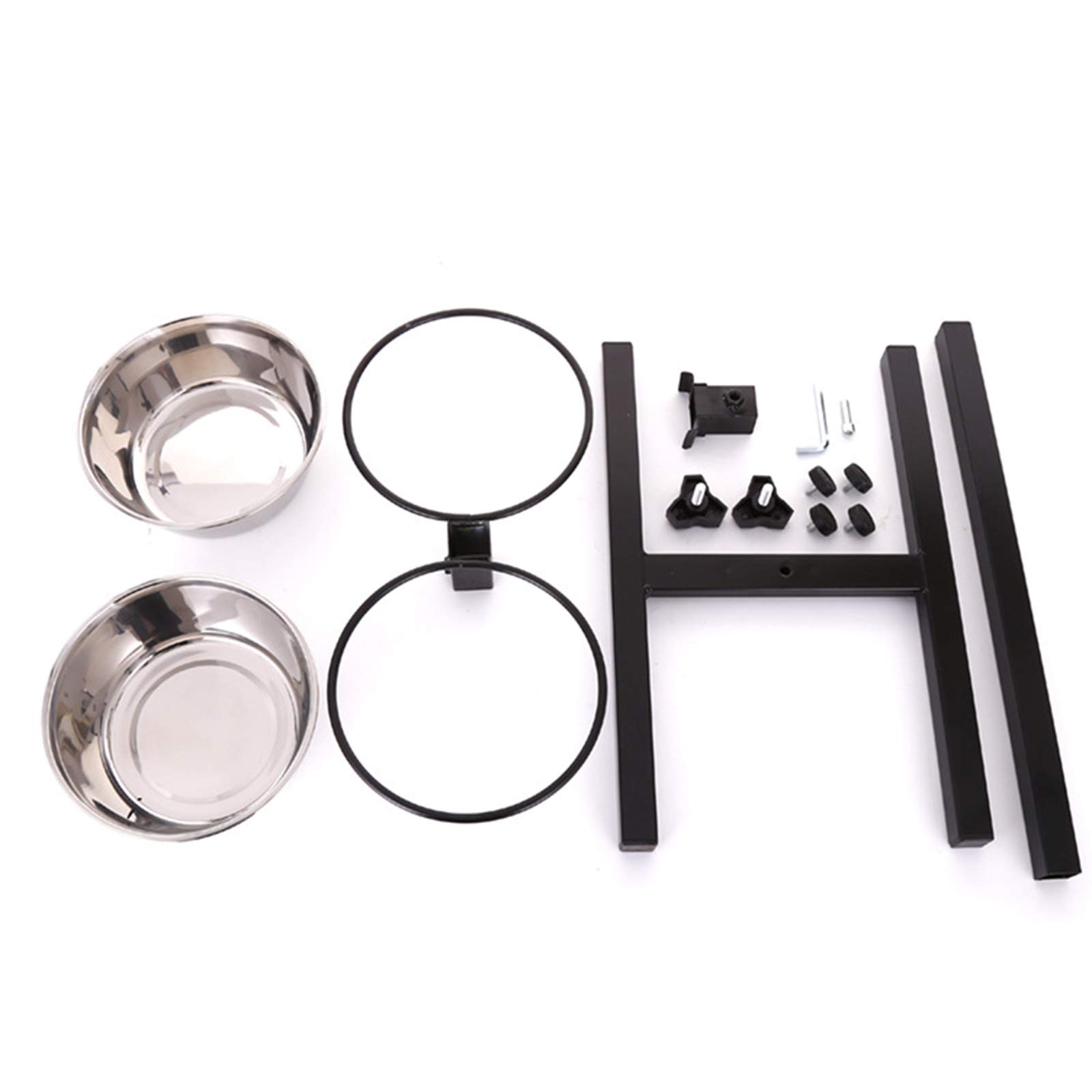 Cuencos para Perros, Ajustables, Elevados, Dobles De Acero Inoxidable, para Perros, Comederos para Perros Elevados, Soporte De Alimentación con 2 Comederos para Comida/Agua, Comedero