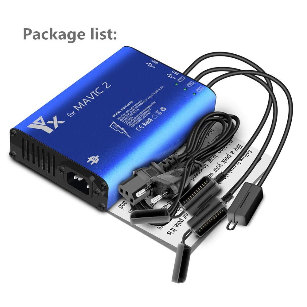 Taoke Caricabatteria rapido Multiplo 5 in 1 Caricabatterie rapido Intelligente Compatibile con DJI Mavic 2