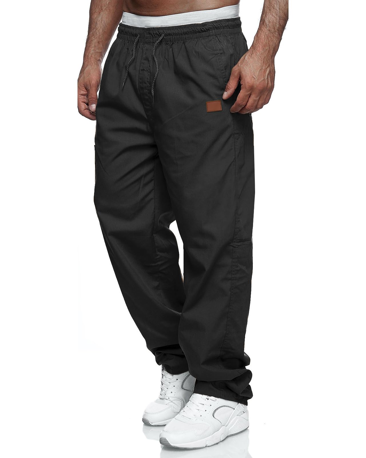 Rela BotaMens Casual Jogger Pants Relaxed Fit Cargo Pants Drawstring Sweatpants Hiking Outdoor Twill Sport Pants