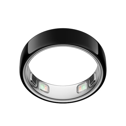 Oura Ring 5 - Black - Size 8 - World’s Smallest Smart Ring - Sleep, Activity, Women’s Health, AI Advisor, 1 Week of Battery Life, Size Before You Buy, Android & iOS Compatible