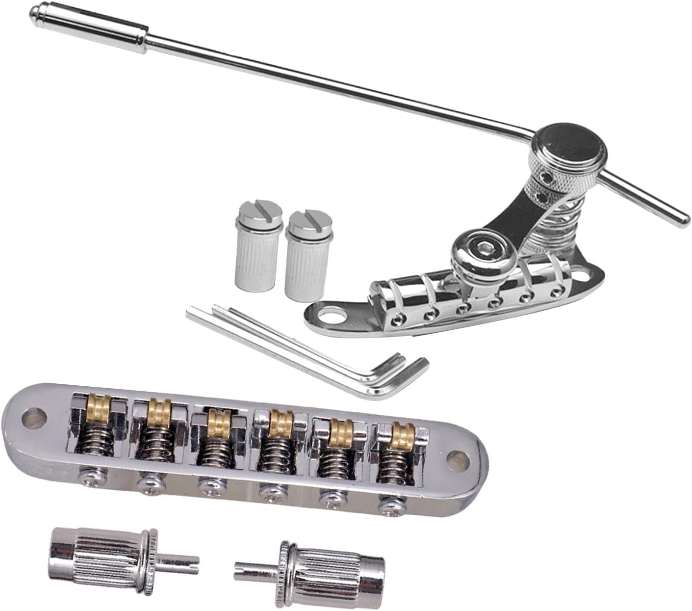 STARTIST ギタートレモロブリッジ、ブリッジパーツ、エレキギターブリッジストップバー、テールピースビブラートブリッジローラーサ