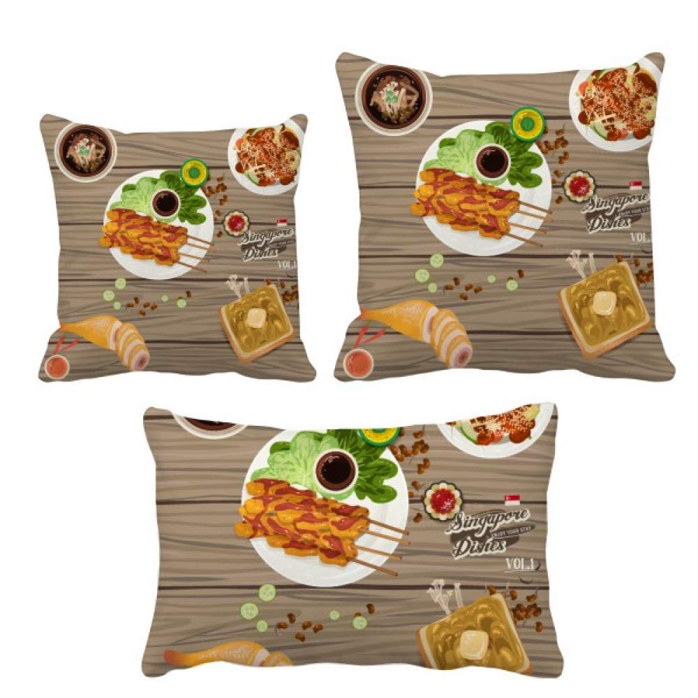 Coussin Singapour cuisine traditionnelle DIYthinker housse de coussin salon
