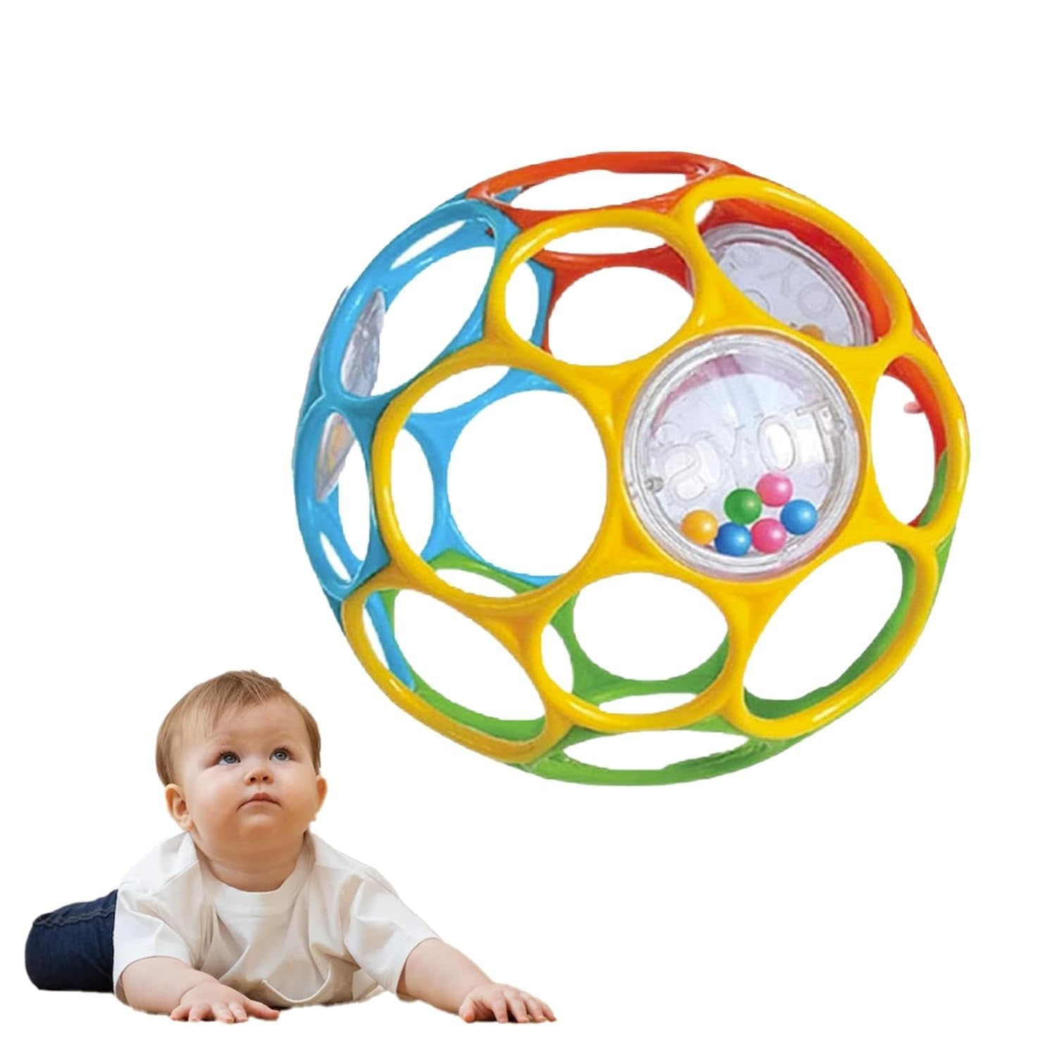 Baby Sensory Grip Ball with Bell – BPA-Free O-Ball Toy for Infants & Toddlers, Early Learning & Motor Skill Development-image-6