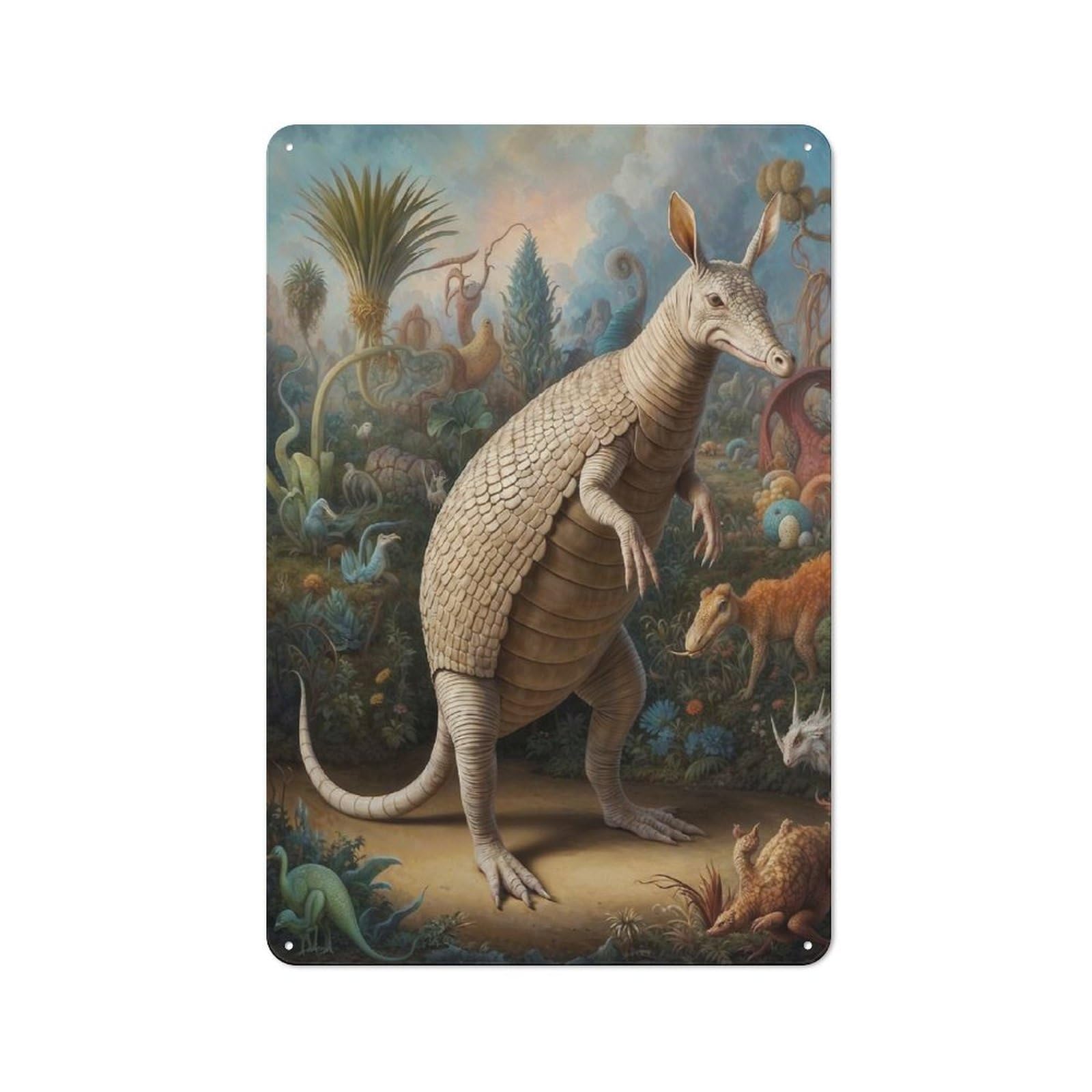 Junmoney Amazing Armadillo Safari Vintage Retro Metal Sign 30X20cm Featuring Garage Wall Decor For Garage, Workshop, Shed Or Utility Room