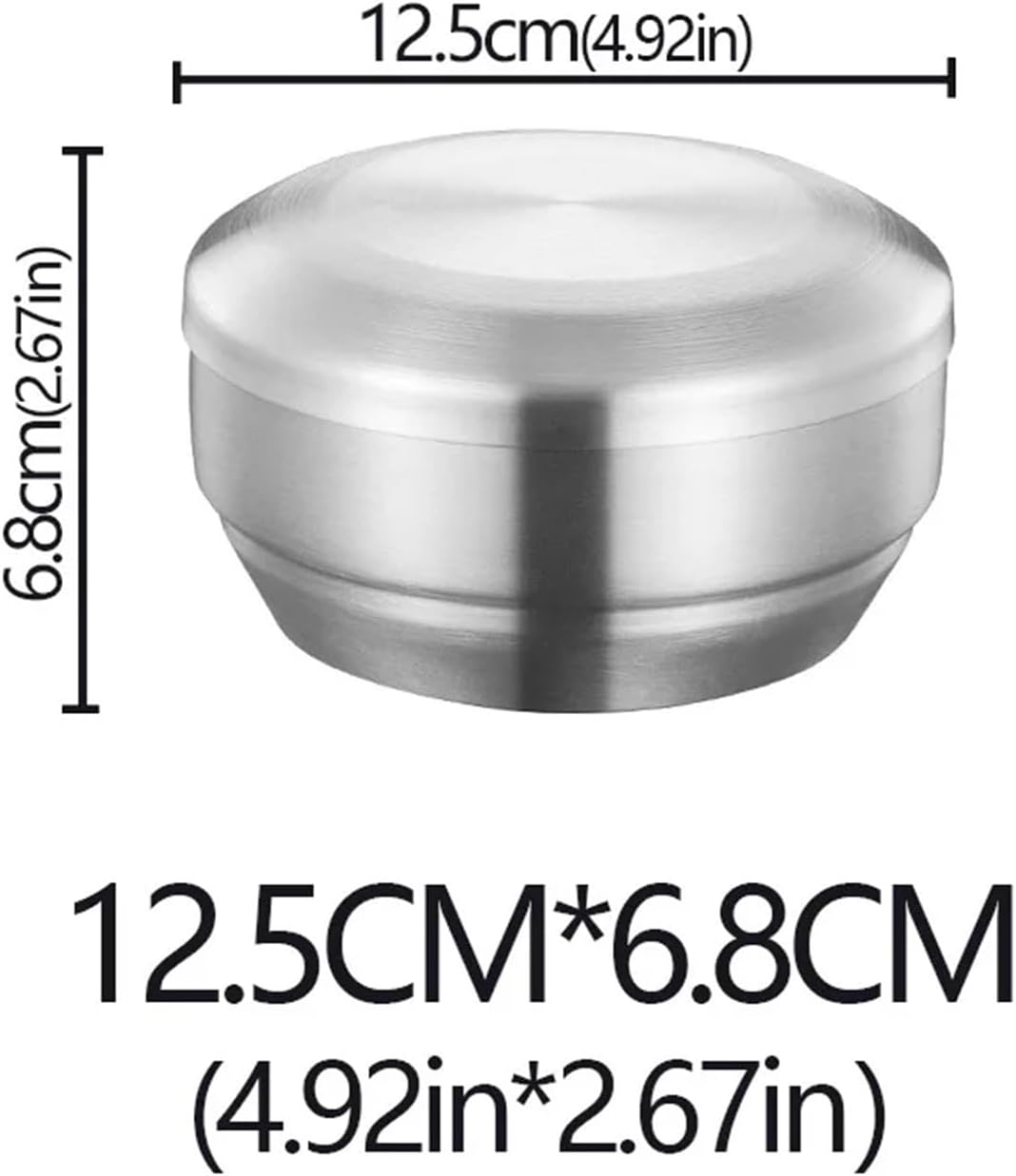 5pcs 304 Double-layer Stainless Steel Rice Bowl With Lid Soup Cuisine Home Creative Child Small(Silver-M-With lid)