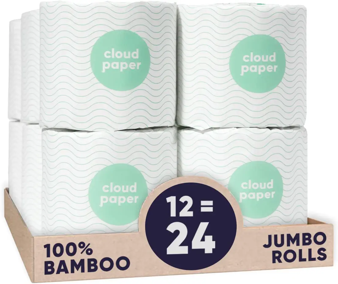 Cloud Paper Bamboo Toilet Paper - 12 Rolls Of Eco Friendly Septic Safe Organic Toilet Paper, 3-ply 300 Sheets Per Roll - Pfas Free, Fsc Certified, Plastic &amp; Chemical Free - For Home, Boat, &amp; RV Use