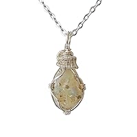 Vista 1 de NEW Designs by Nature Gems Handmade Fire Opal Necklace, October Birthstone Jewelry, With 24 Inch Silver Plated Chain, With a Gift Box, Handmade in