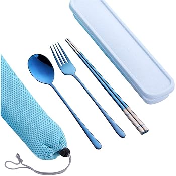 Amazon ユリカー 箸 スプーン フォーク 3点セット ステンレス鋼製 弁当用食器セット オシャレ 高級感 携帯便利 通勤通学 お弁当 カトラリー セット 食器 ブルー カトラリーアソートセット オンライン通販