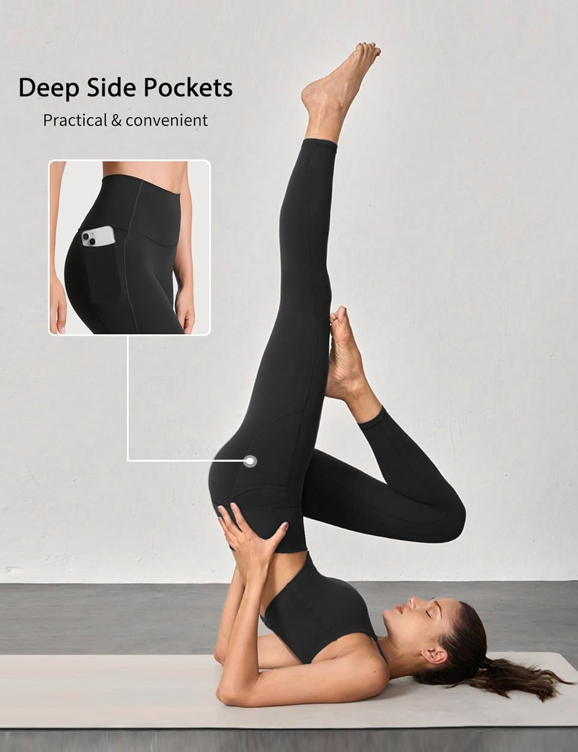 Sogetdo Leggings with Pockets for Women High Waistd No Front Seam Buttery Soft Stretchy Workout Running Gym Yoga Pants - Image 4