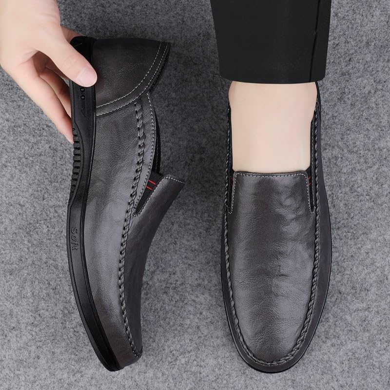 Men's Slip-on Casual Shoes Soft-Surface Breathable Oxford Shoes Flat-Bottomed Round-Toed Low-top Comfortable Non-Slip Shoes for Men3