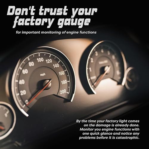 Miniatura 5 de Medidor de relación de combustible de aire de banda ancha - Serie JDM eléctrica ámbar/blanco, 2.047 in (2 1/16")