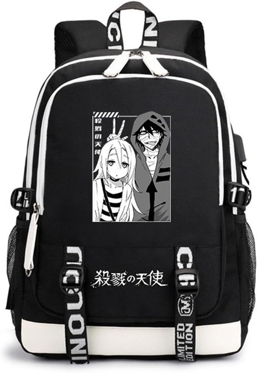 ISaikoy Anime Angels of Death Backpack Laptop School Bag Bookbag with USB Charging Port 4