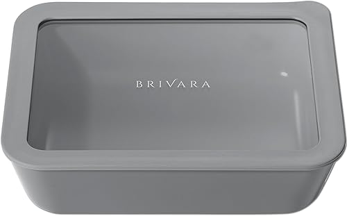 Miniatura 25 de Recipiente de almacenamiento de alimentos de vidrio con recubrimiento cerámico | Sin PTFE, PFOA, PFAS y BPA | Recipiente reutilizable no tóxico para