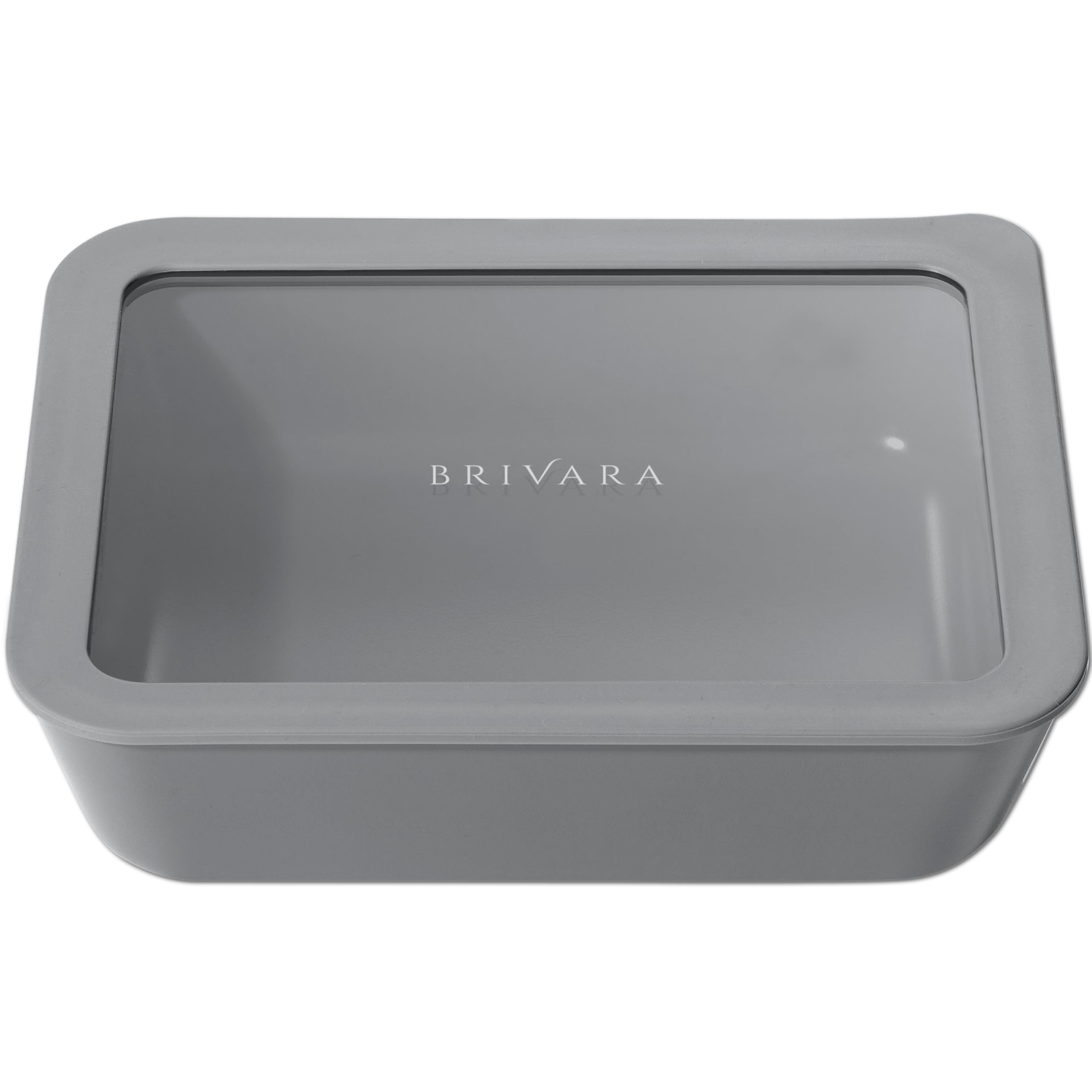 BRIVARA HOME Ceramic Coated Glass Food Storage Container | No PTFE, PFOA, PFAS, and BPA | Reusable Non Toxic Meal Prep Container with Glass Lid | Easy