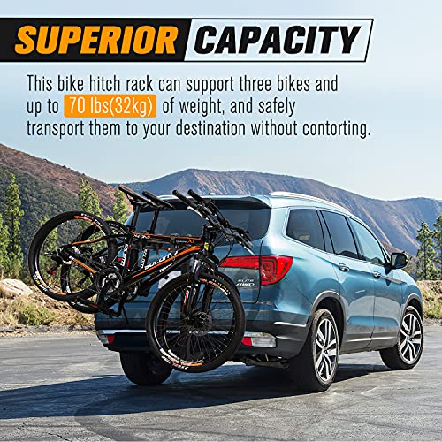 2-Bike Hitch Mount Rack-Deluxe Hitch Mount Bike Rack With 2 Inch Receiver，70Lbs.capacity #TOP5