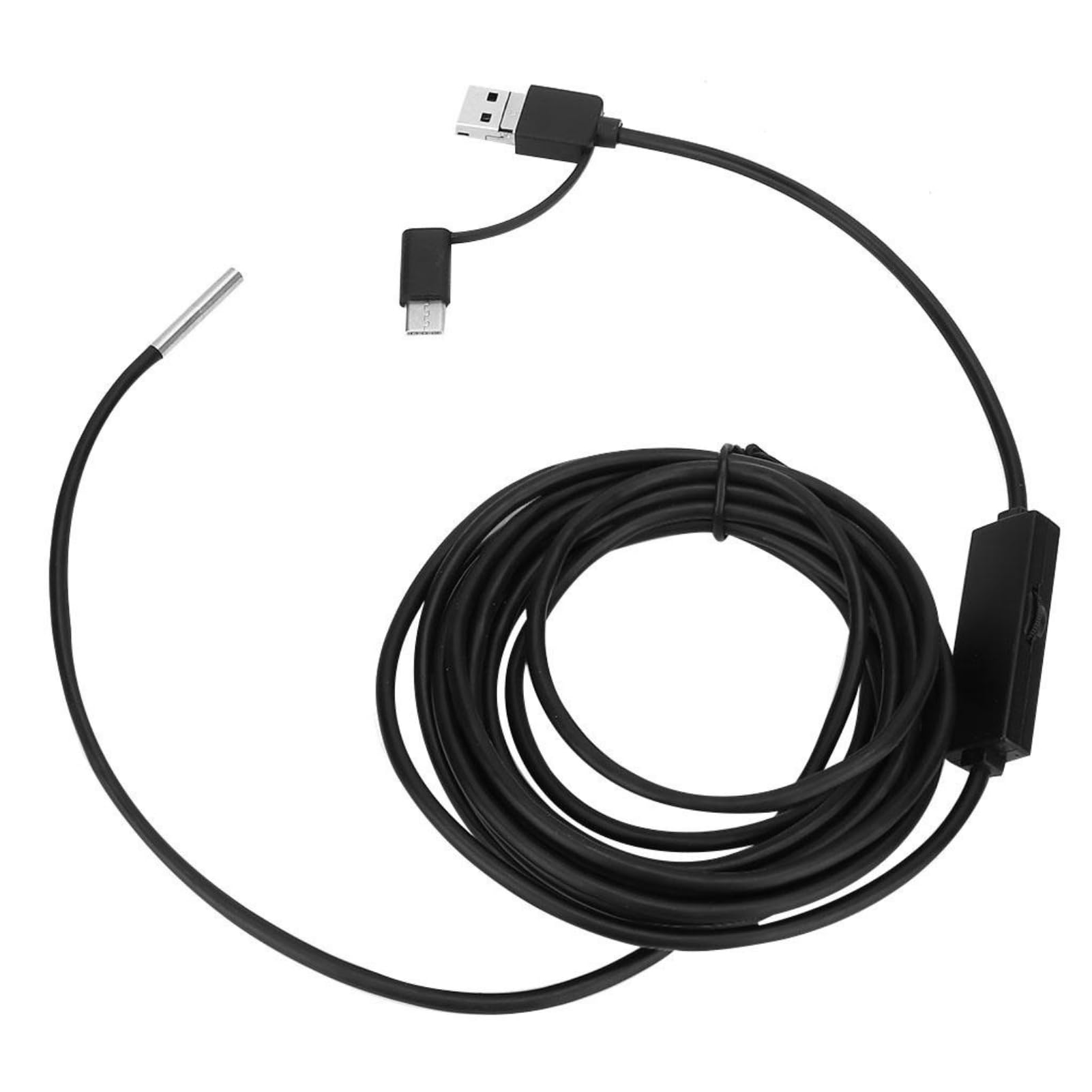 Endoscopio impermeabile,Micro USB/Tipo-C/USB interfaccia,Obiettivo da 3,9 mm Cavo serpente ad alta definizione per dispositivo Smartphone Tablet(5m)