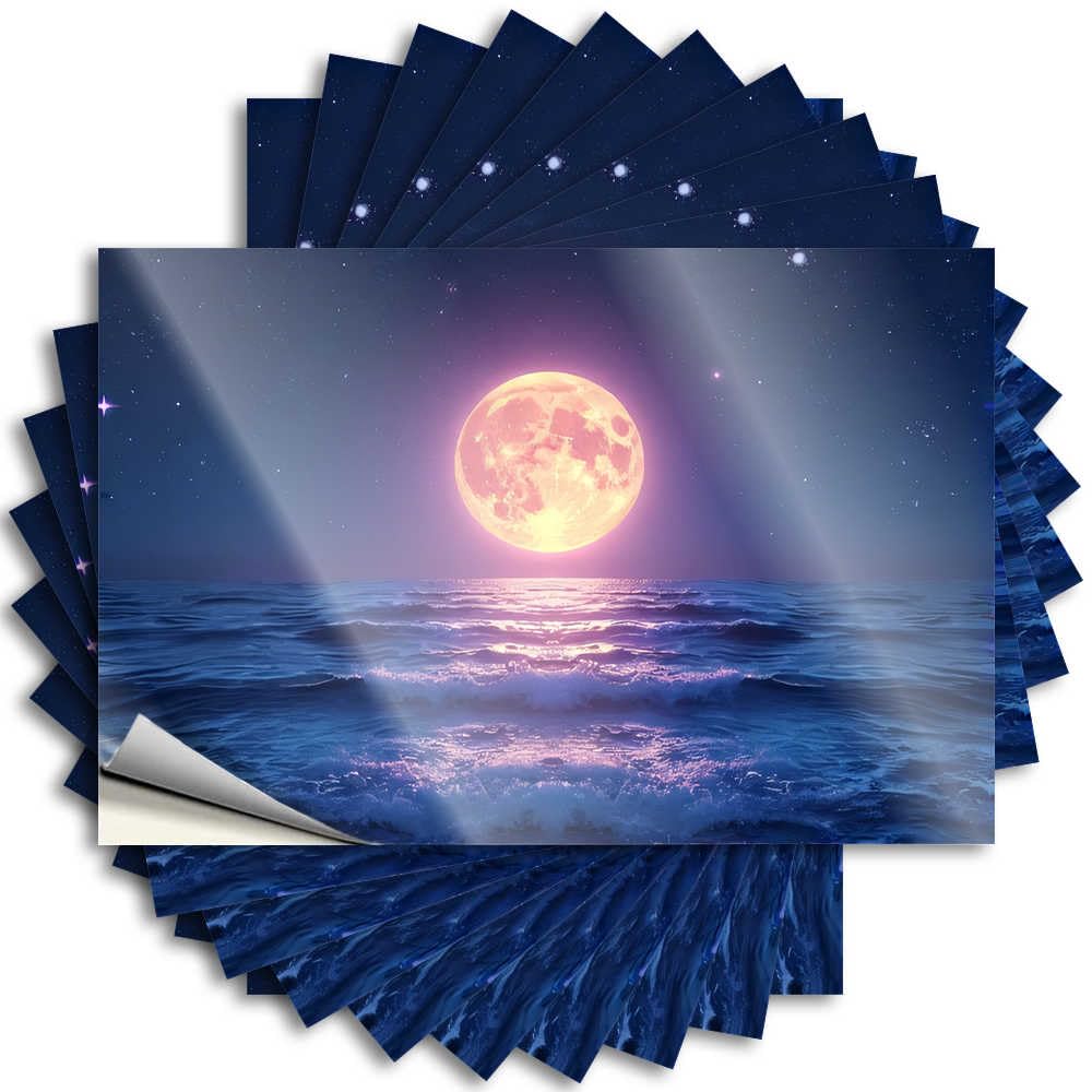 Tattoos Good, Farmers Case Full Moon Over The Ocean At Night | Emo(12X18CM)