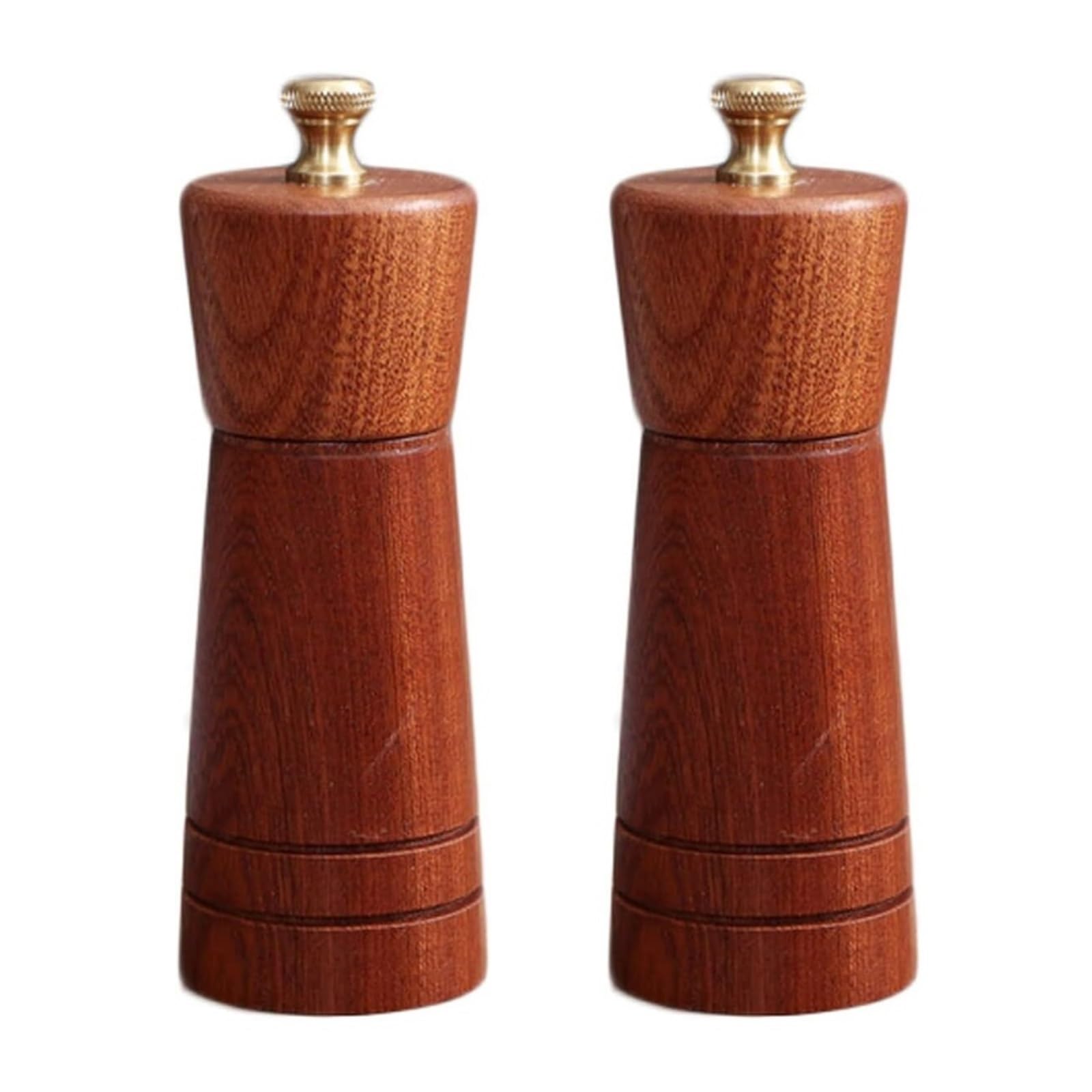 Młynek Do Pieprzu I Soli Zestaw Przypraw Do Soli Drzewnej Regulowanych Młynków Ceramicznych, Drewnianych, Młynek Kuchenny Młynków Do Przypraw(2pcs,5inch)